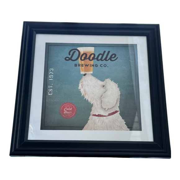 Framed Doodle Coffee Company Print 🎄🐾 Christmas Gift Goldendoodle Labradoodle - Picture 13 of 15